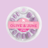 Lavender Iridescent Stars - Press-On | Extra Short | Round