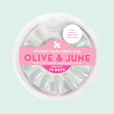 Iridescent Pearl Swirl Shimmer - Press-On | Medium | Oval