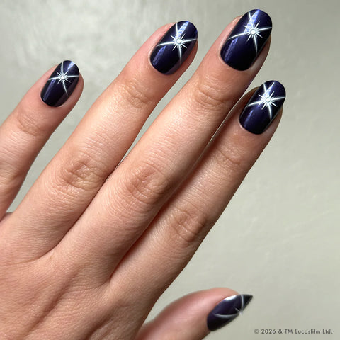 Blue Celestial Chrome - Press-Ons | Short | Round
