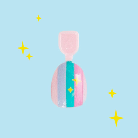 Rainbow Super Stripes - Pressies | Extra Short Short | Round