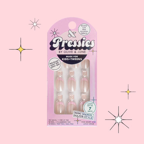 Pink Goldfish French - Pressies | Short Medium | Round