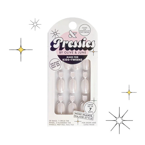 Marshmallow Puff Chrome - Pressies | Short Medium | Round