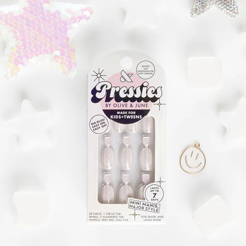 Marshmallow Puff Chrome - Pressies | Short Medium | Round