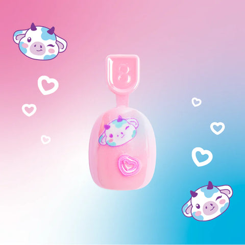 Kawaii Cow Chrome - Pressies | Extra Short Short | Round