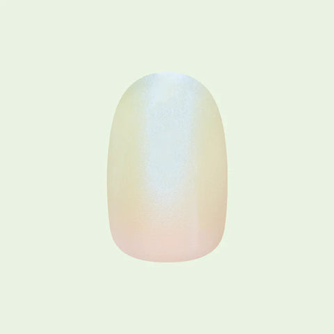 Minty Shimmer | Extra Short | Round - Tab Press-On