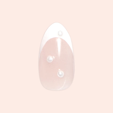 Iconic French Puffy Pearls - Press On | Medium | Almond