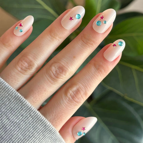Iridescent Gem Party - Press On | Medium | Oval